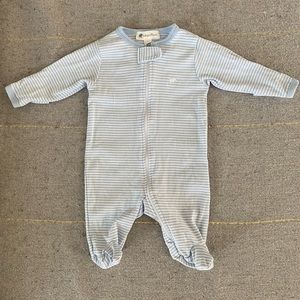 Babycottons Blue & White Striped Newborn Footie